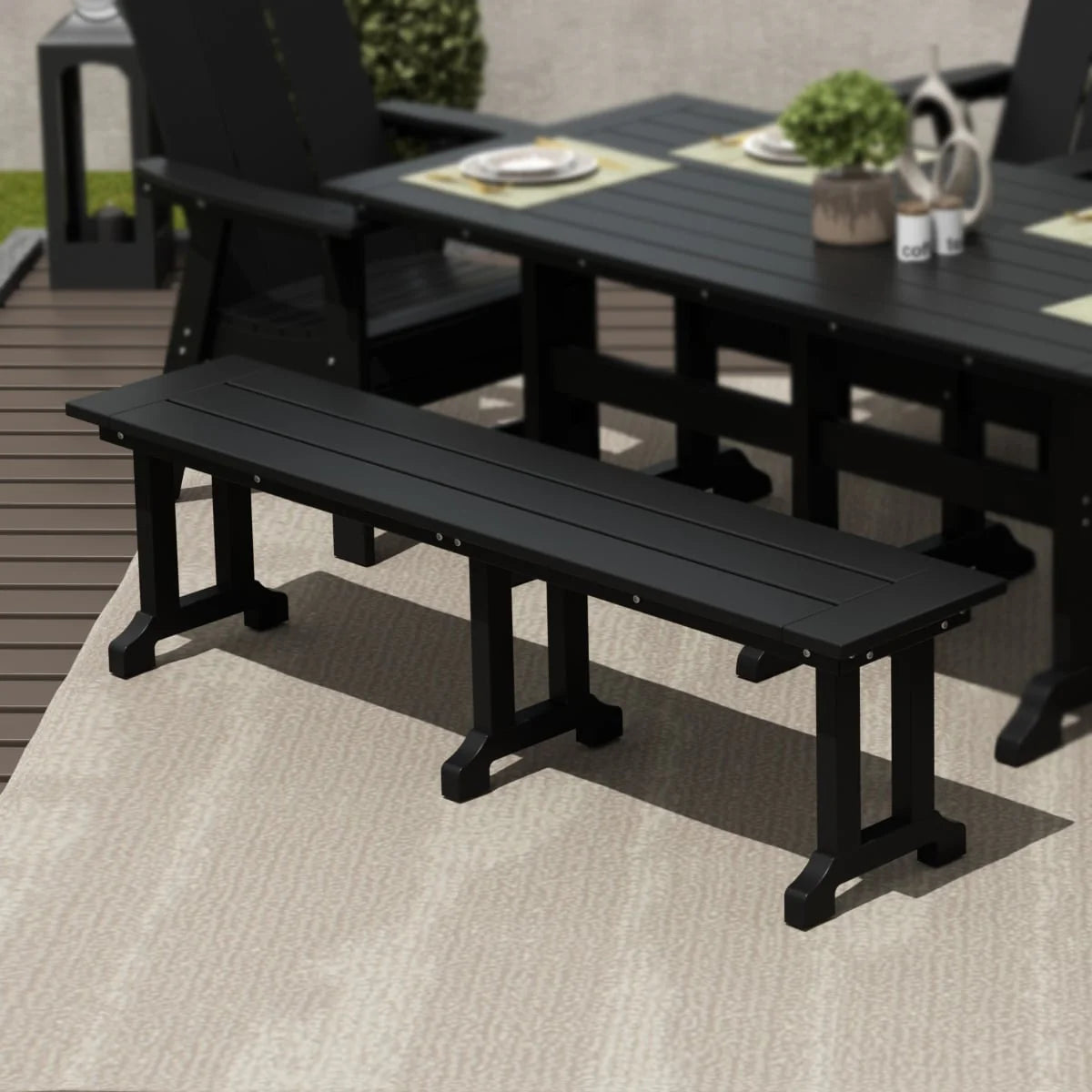 Polytrends Laguna Hdpe All Weather Outdoor Patio 65" Bench