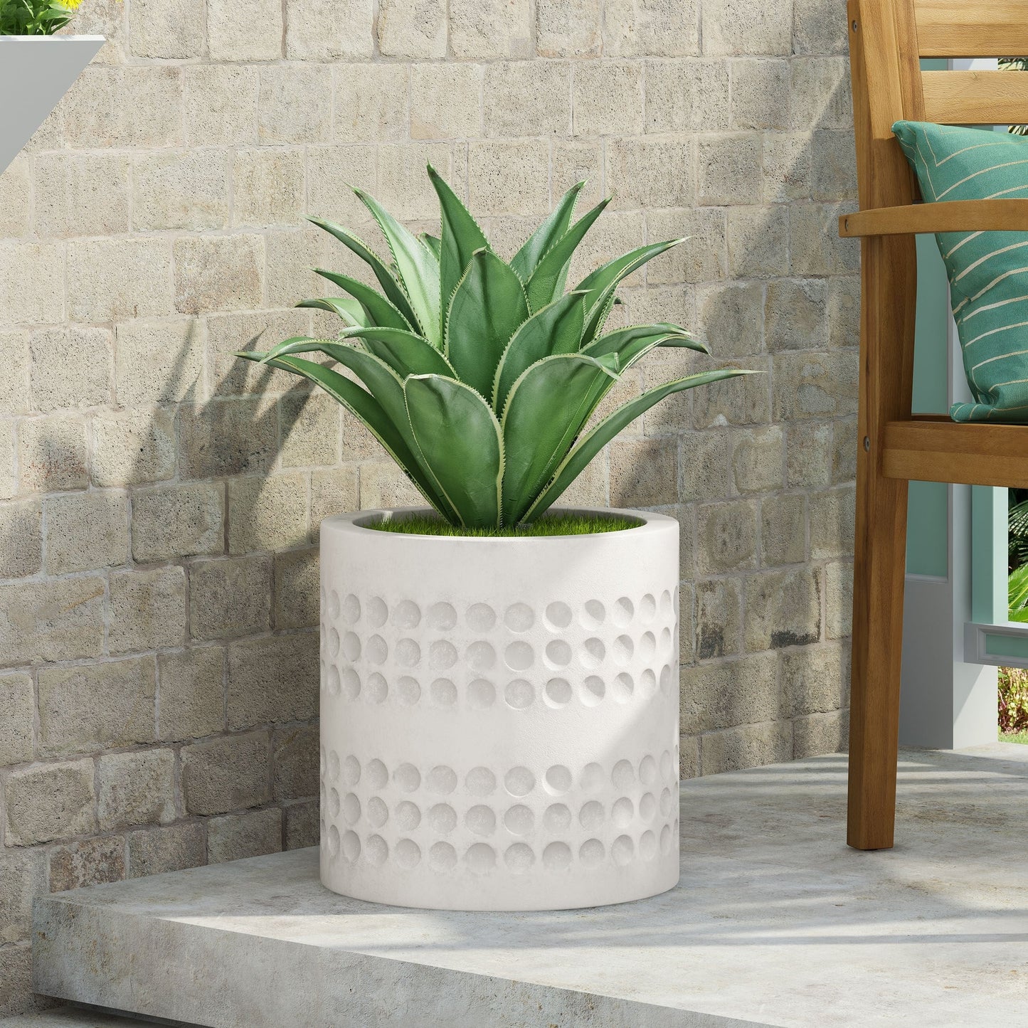 Morelos Outdoor Cast Stone Outdoor Planter by Christopher Knight Home