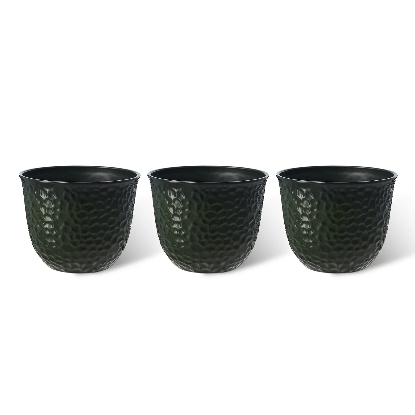 Glitzhome Honeycomb Textured Blue Green Faux Ceramic Pot Plastic Planter(Set of 2 / Set of 3)