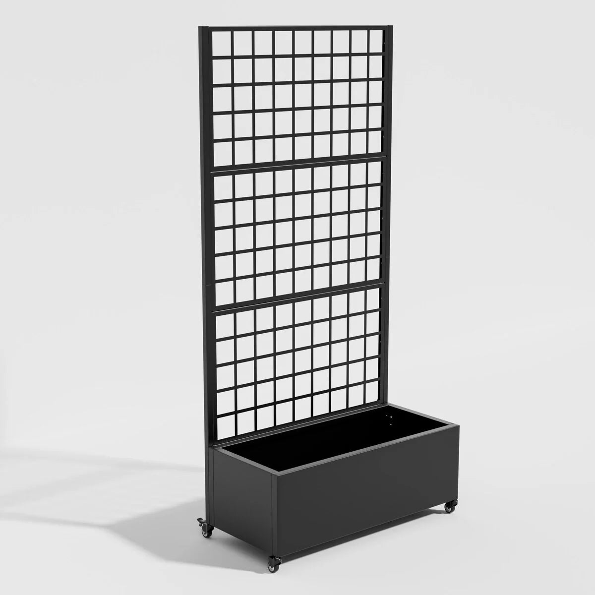 Movable Raised Garden Bed with Trellis and Lockable Wheels - 71*35