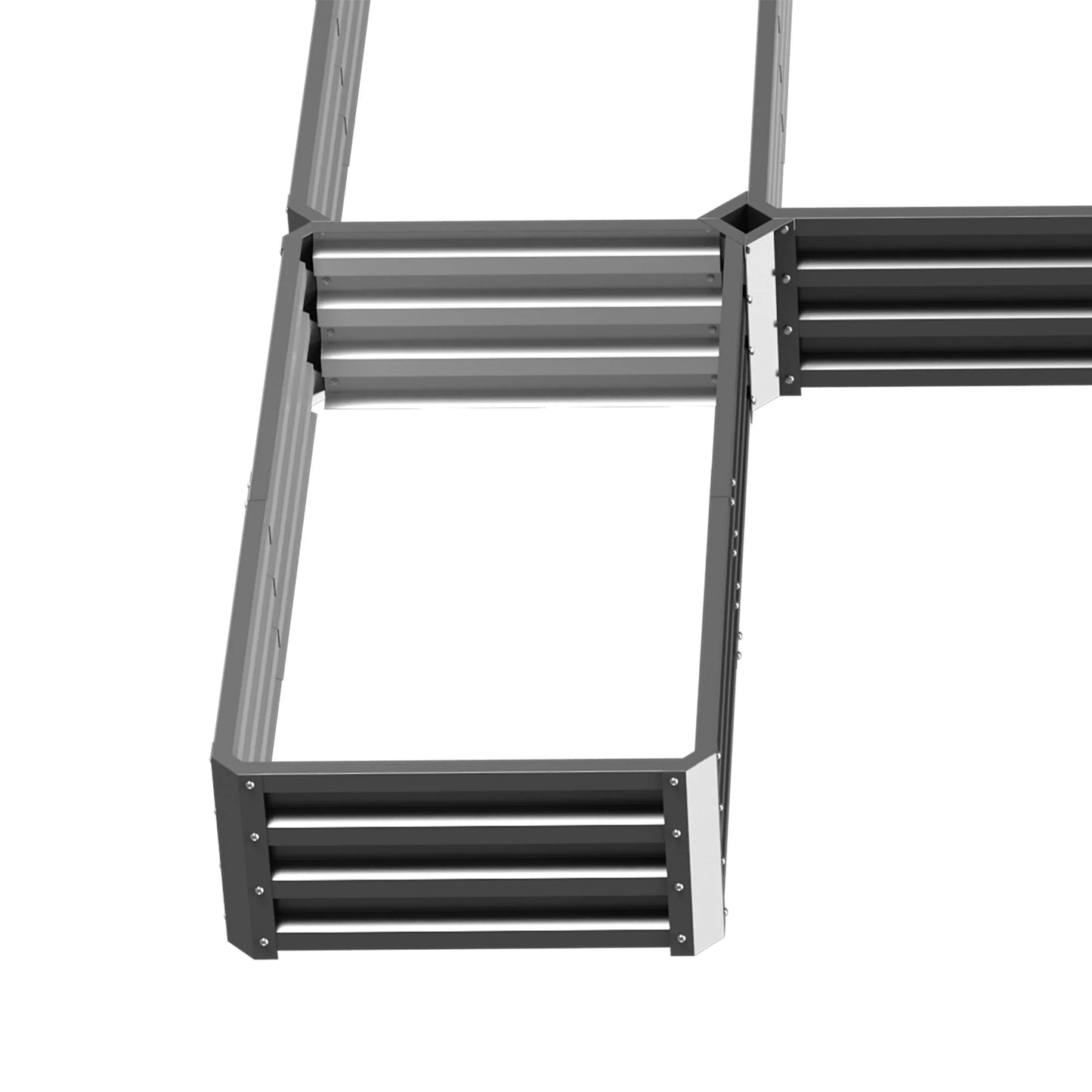 Outsunny 8 x 8' Raised Garden Bed Set, 5 Large Steel Flower Planters for Outdoor Plants, Easy Assembly