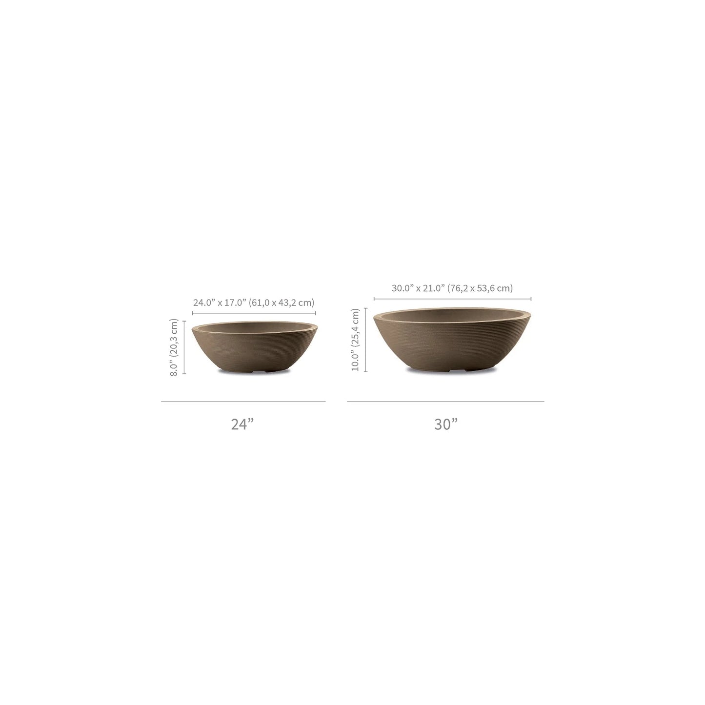 Delano Indoor Outdoor Oval-shaped Planter Bowl