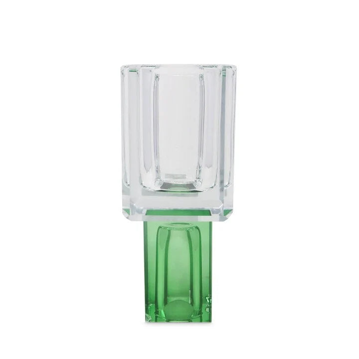 Square Vase Crystal Colored Base