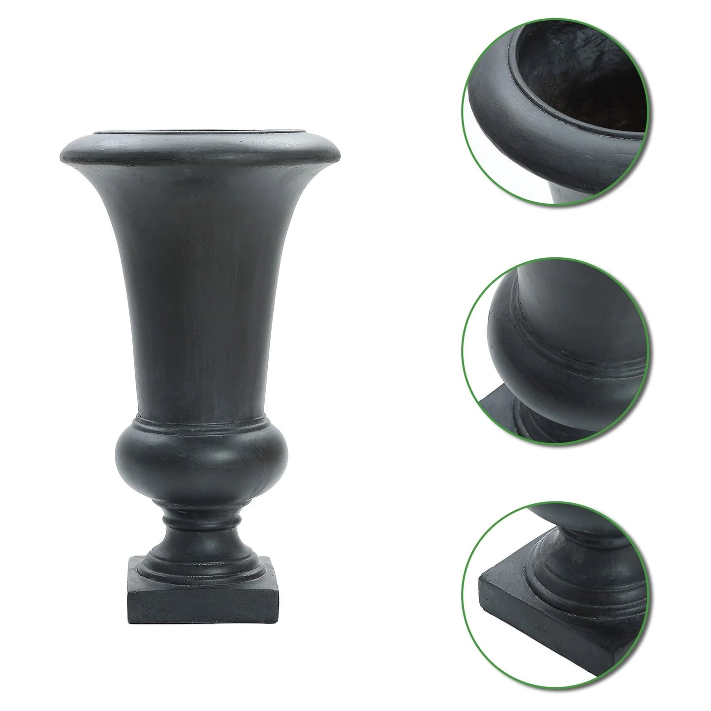 22.75" H Handmade Fiber Stone Tall Urn Planter Pot